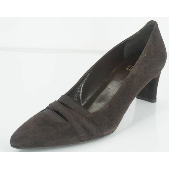 Stuart Weitzman brown Suede Bandexsvelt Pointed Toe Heel Pumps Size 7 New $385 - Picture 1 of 11